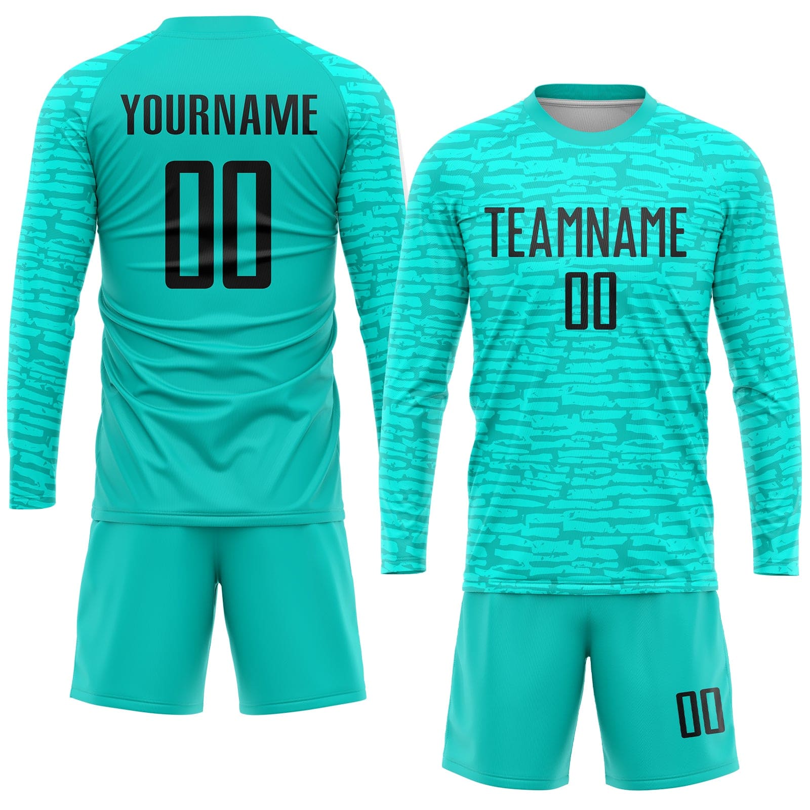 Aqua Black Generic Brandless Football Kit