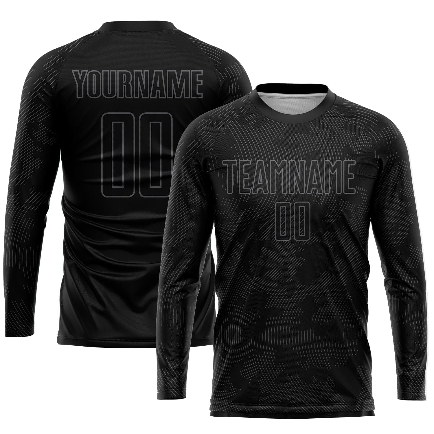 Black Gray Generic Brandless Football Kit