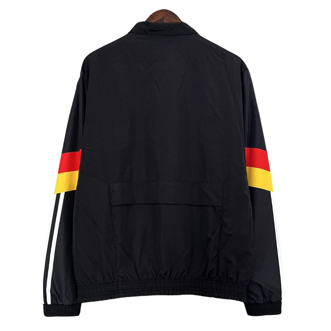 Deutschland Retro Windbreaker Jacke - Schwarz