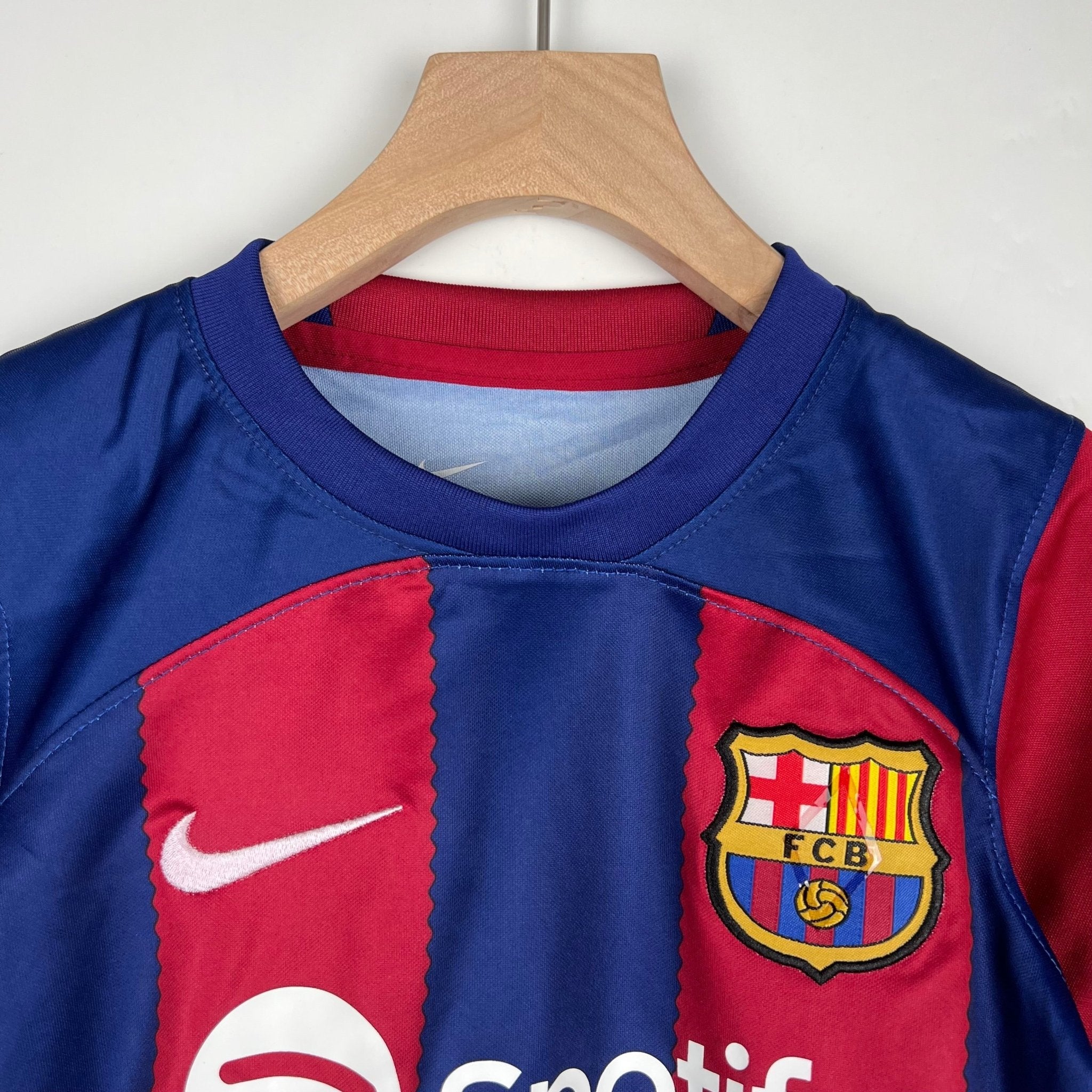 barcelona home kids soccer Shirt 2023 24