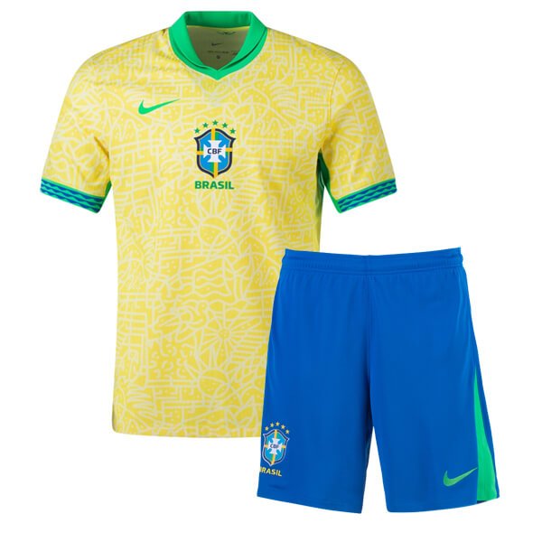 brazil home kids soccer Shirt 2024 2025