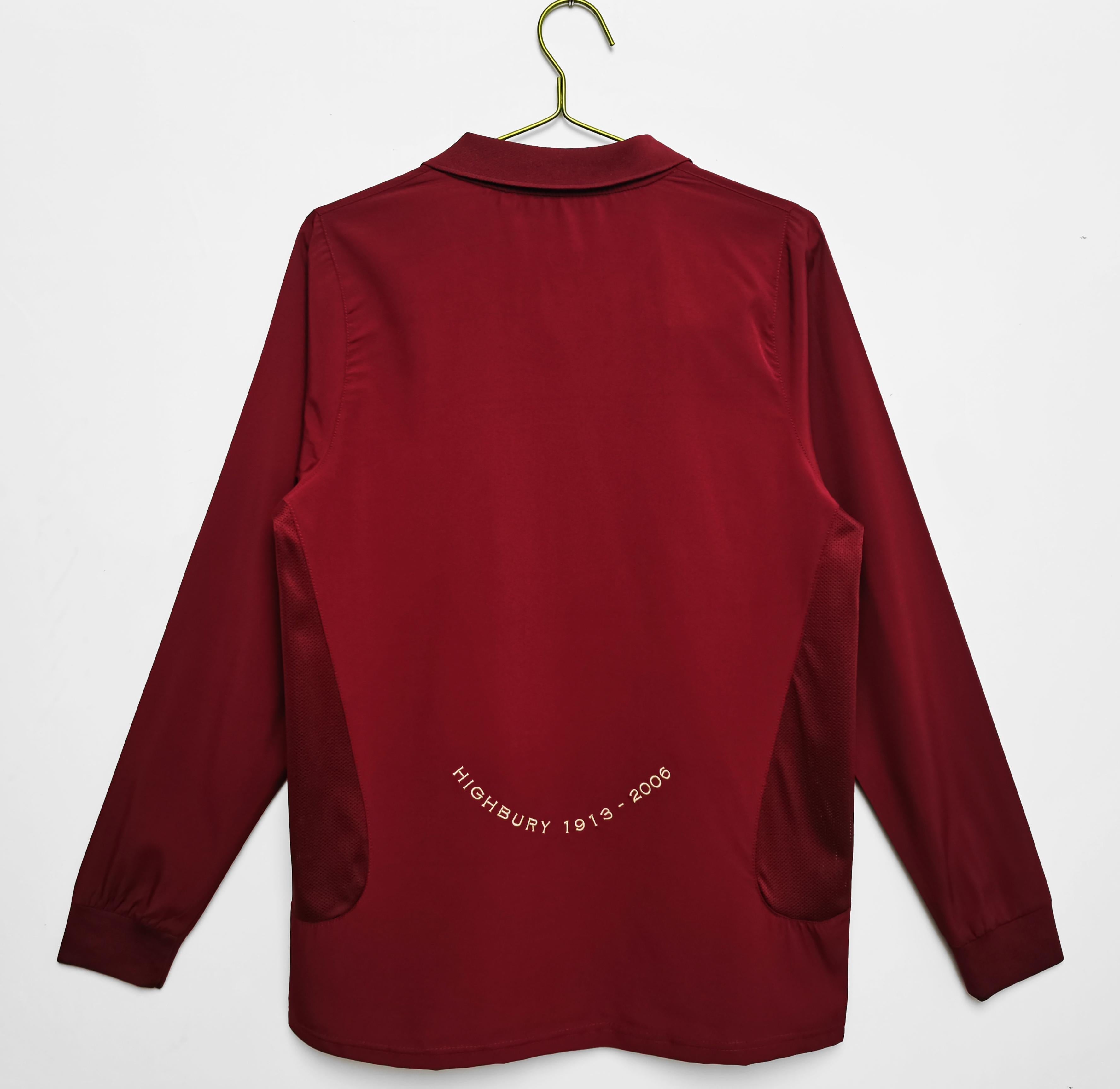 arsenal retro Shirt 2005 2006 long sleeve o2 home