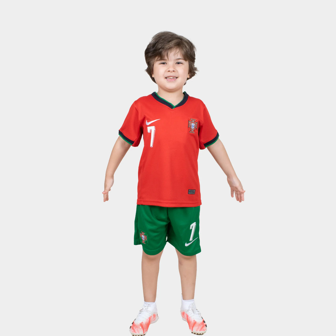 ronaldo kids football kit portugal 2025 home red
