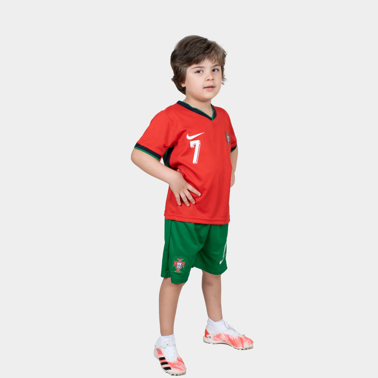 ronaldo kids football kit portugal 2025 home red