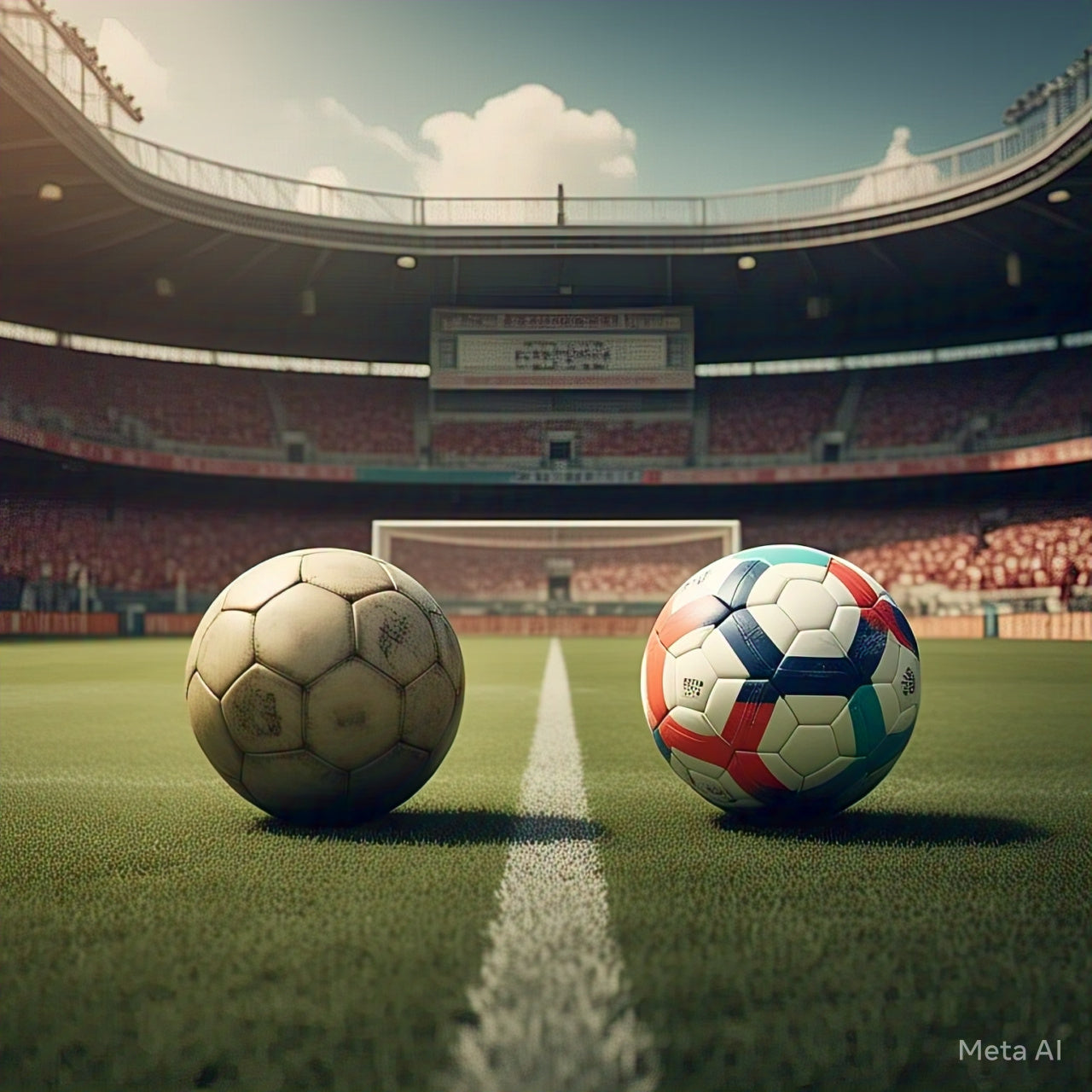 early 20th century football ball vs 2025 modern football