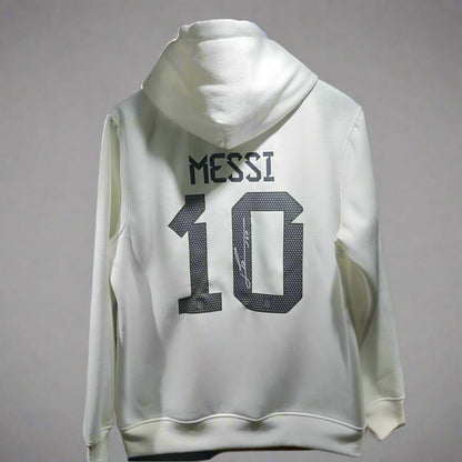 argentina signed messi soccer hoodie white