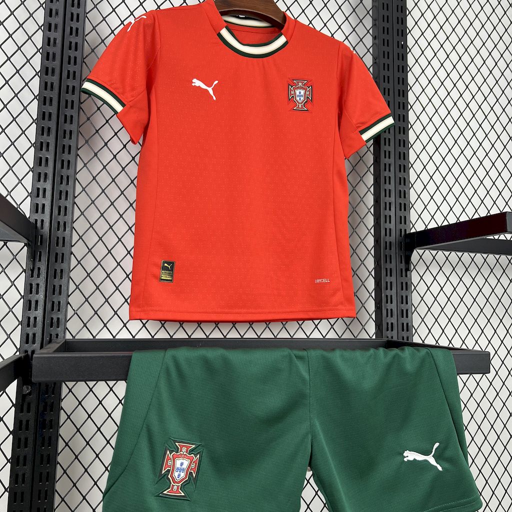 2025-26 Portugal Kids Football Kit Home