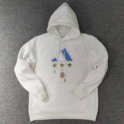 argentina signed messi soccer hoodie white