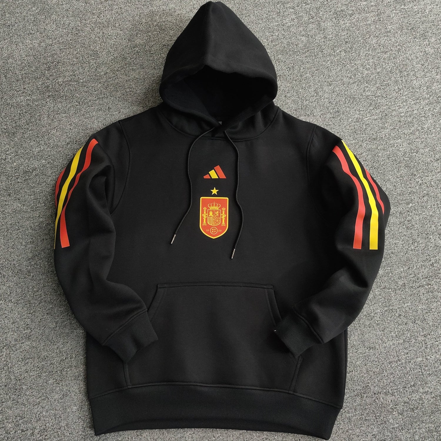spain soccer hoodie black