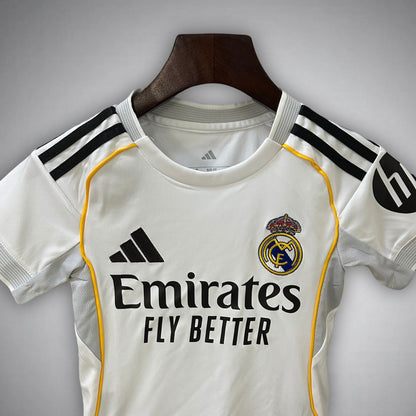 2025/26 Real Madrid Home Kids Football Kit