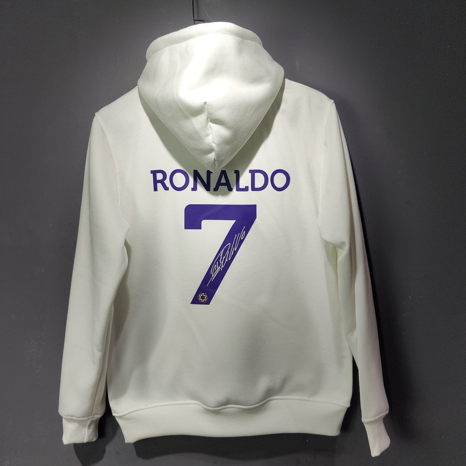 al nassr signed ronaldo soccer hoodie white