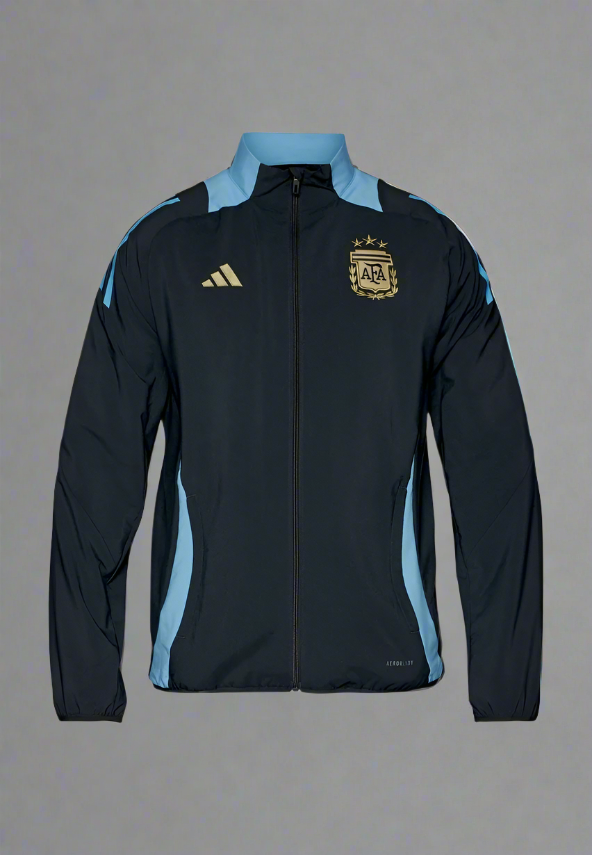 argentina soccer windbreaker black and blue