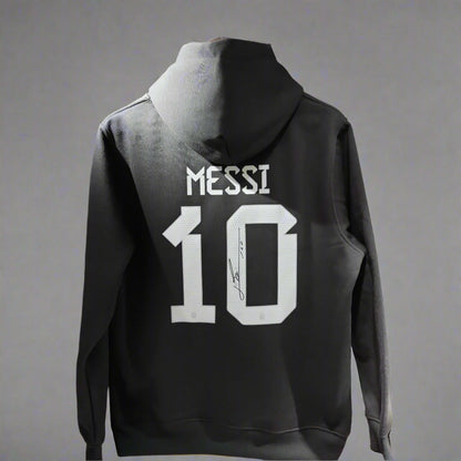 argentina signed messi soccer hoodie black