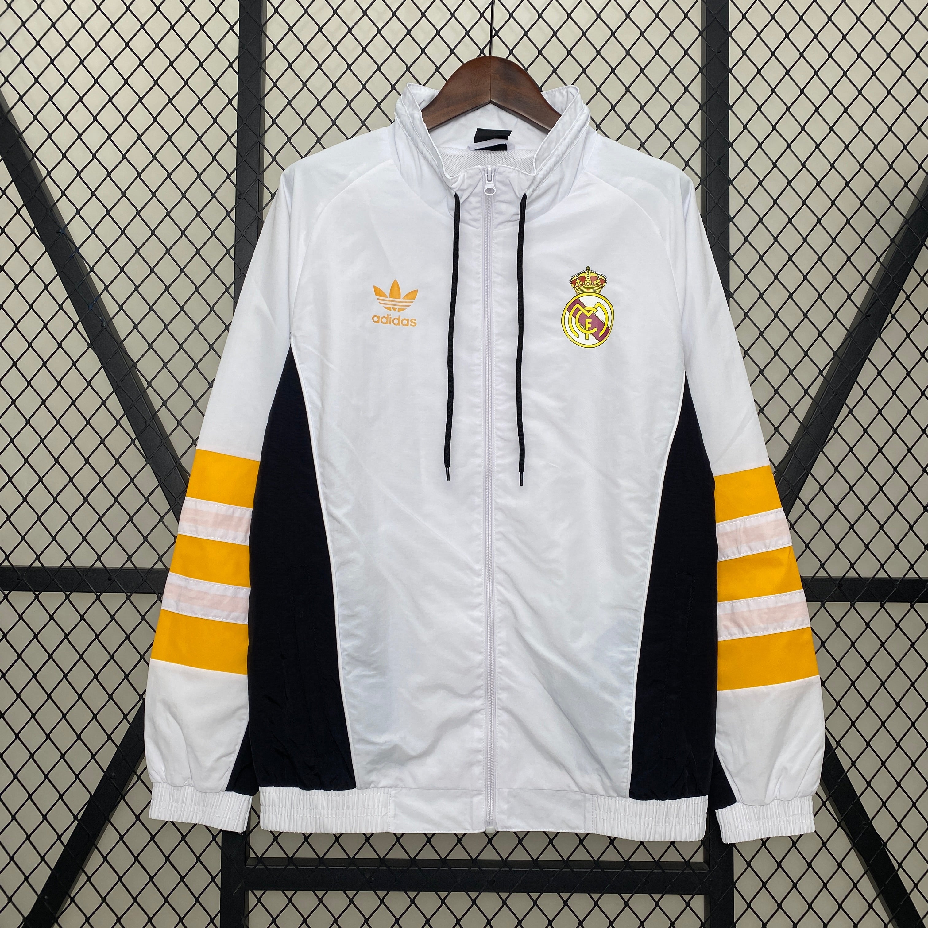 real madrid soccer windbreaker white