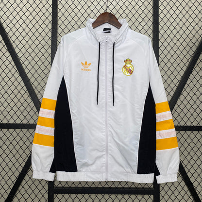 real madrid soccer windbreaker white