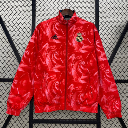 real madrid reversible soccer windbreaker red and blue