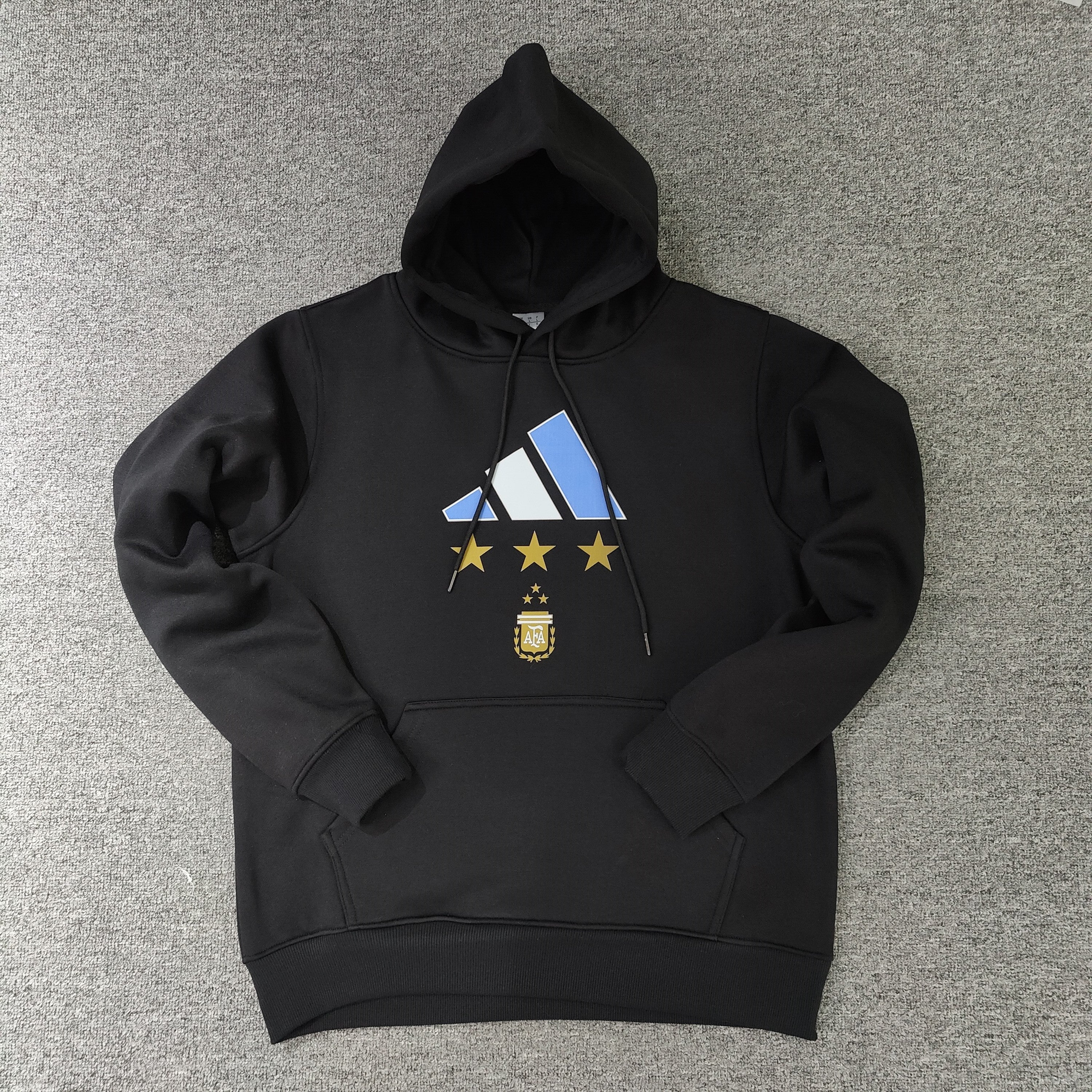 argentina signed messi soccer hoodie black