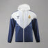real madrid soccer windbreaker navy and white