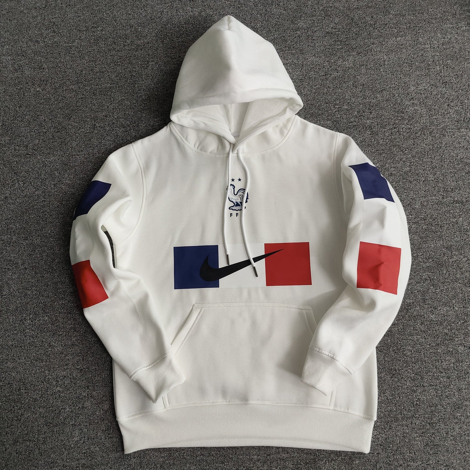 france flag soccer hoodie white