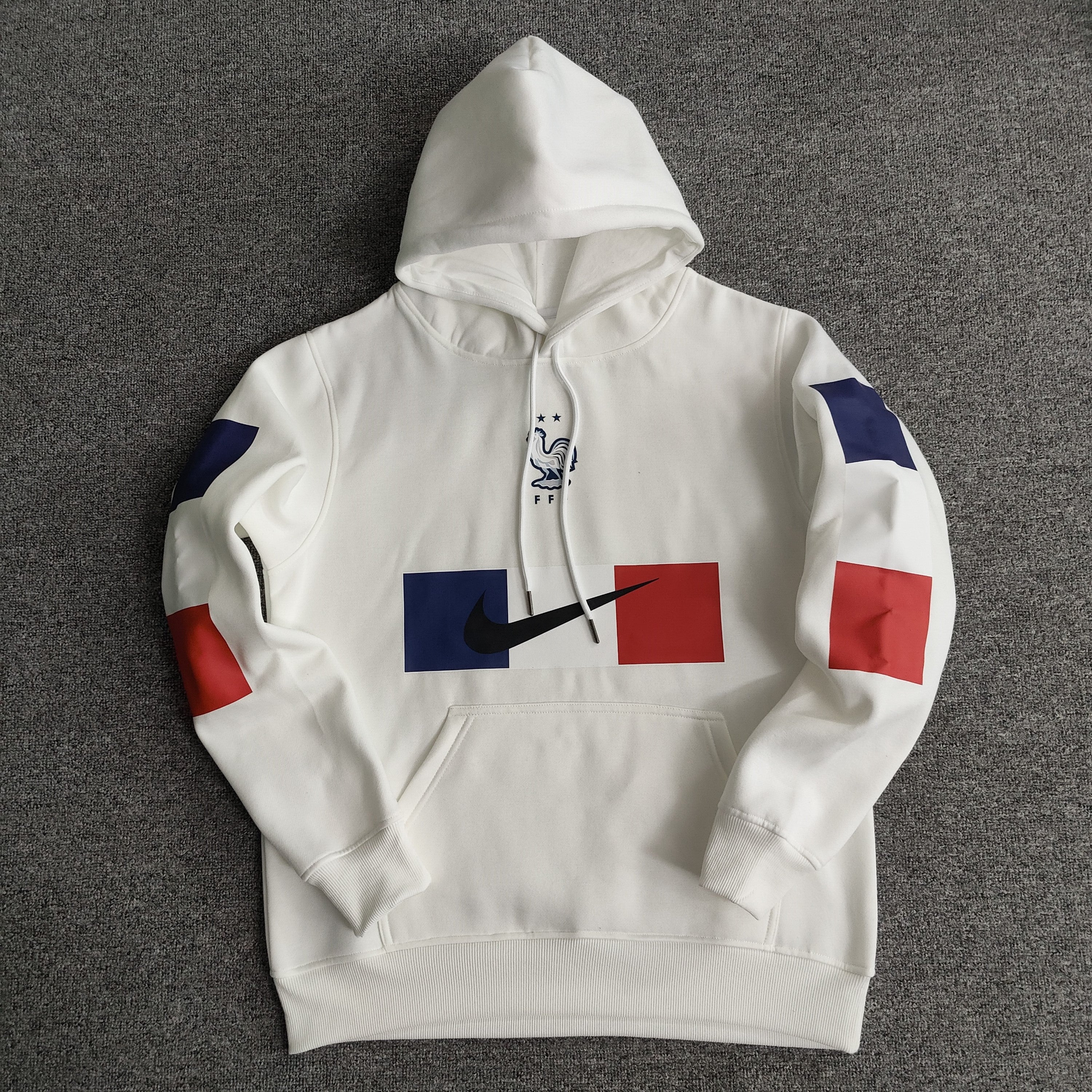 france flag soccer hoodie white