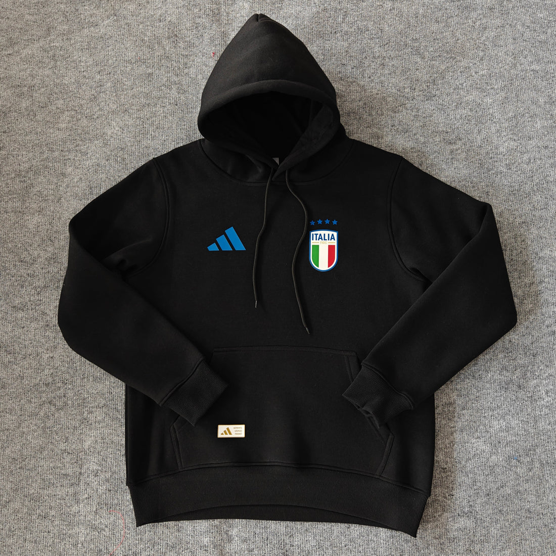 italy soccer hoodie black