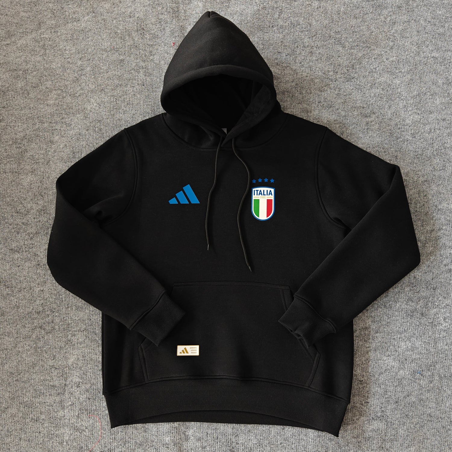 italy soccer hoodie black