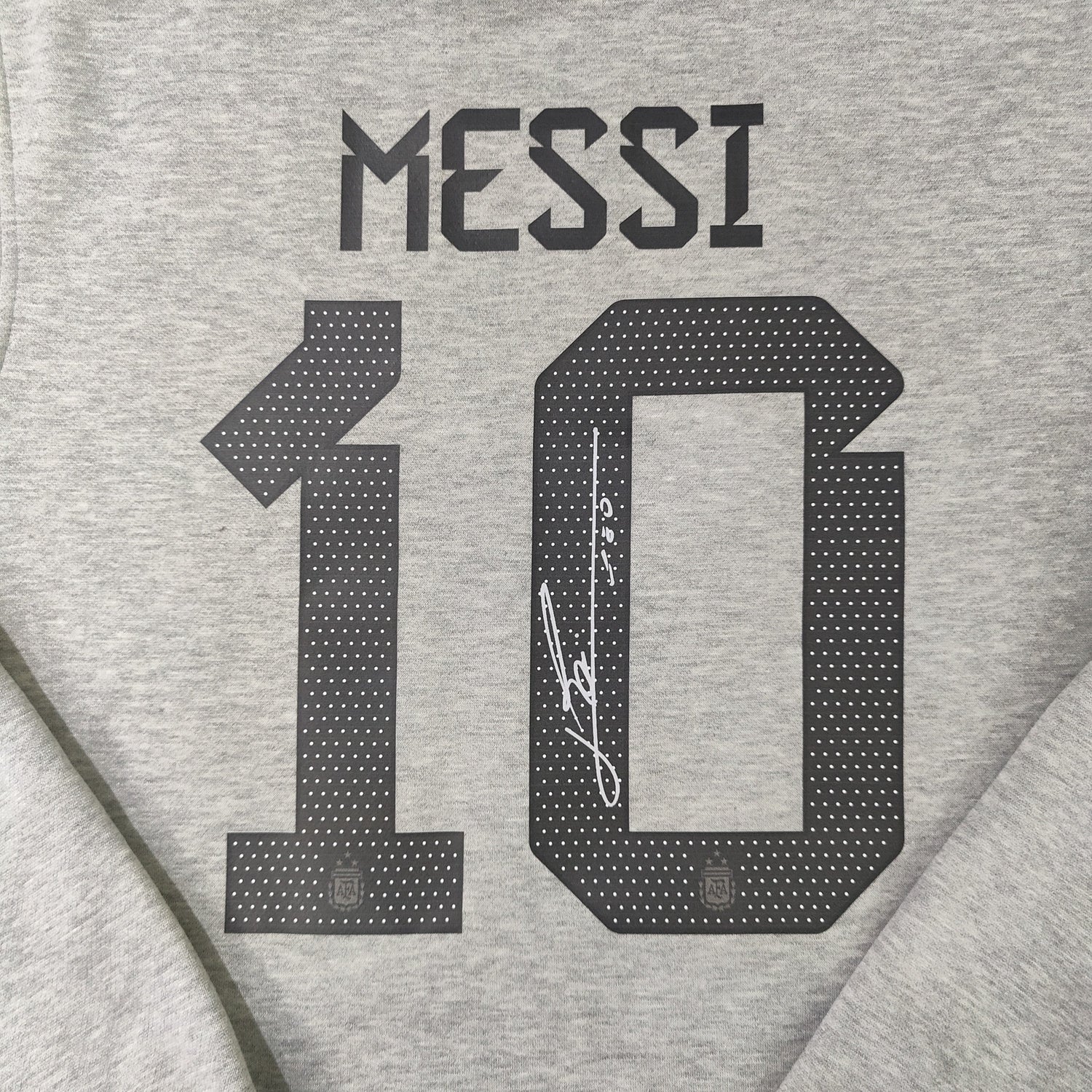 argentina signed messi soccer hoodie grey