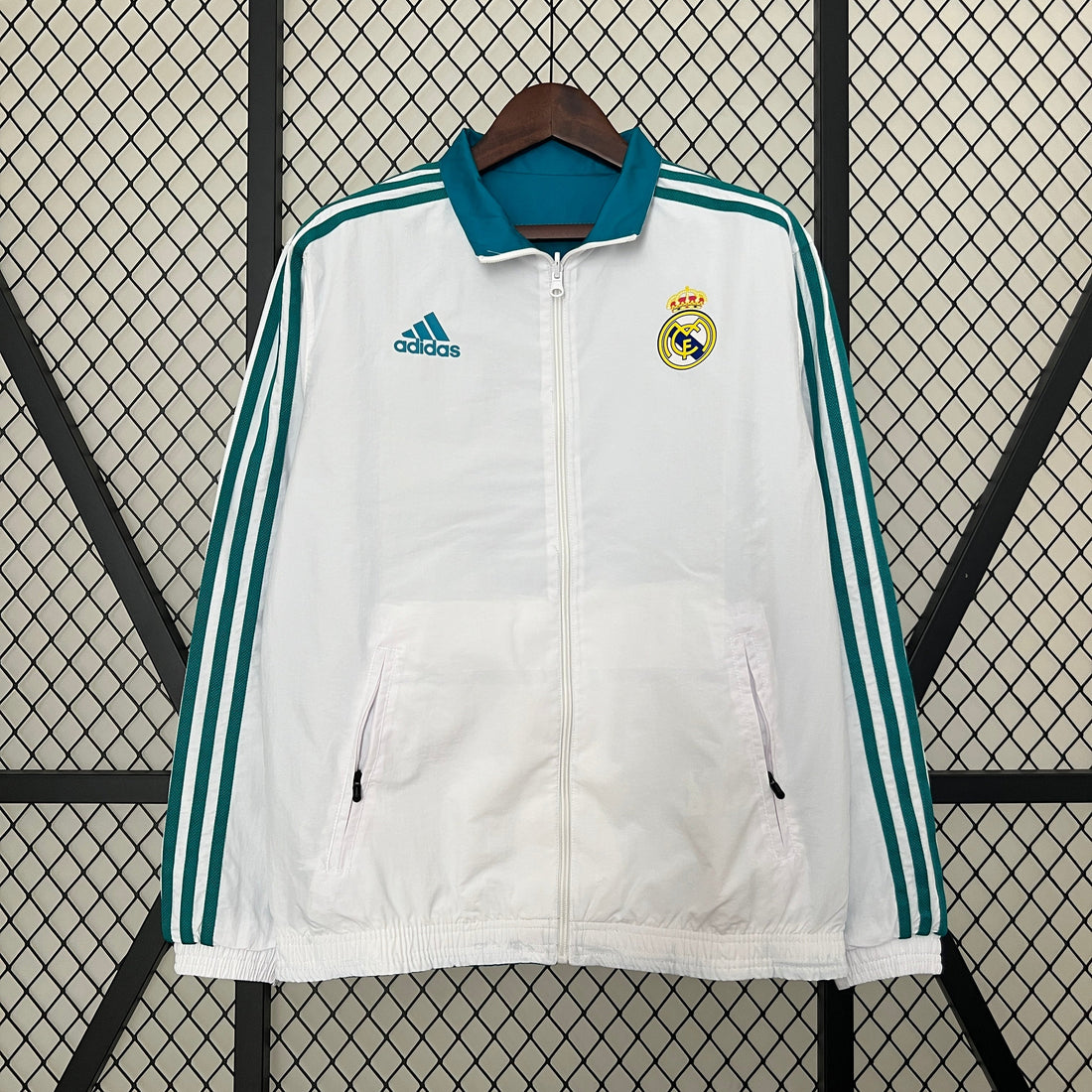 real madrid reversible soccer windbreaker