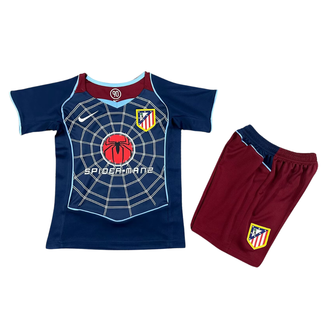 2004-2005 Athletico Madrid Spiderman Away Kids Kit