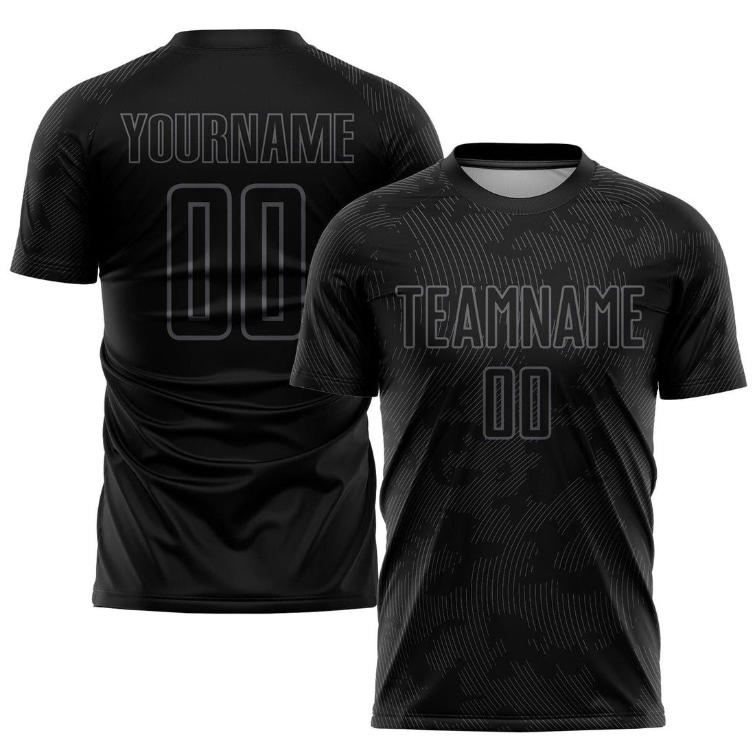 Black Gray Generic Brandless Football Kit