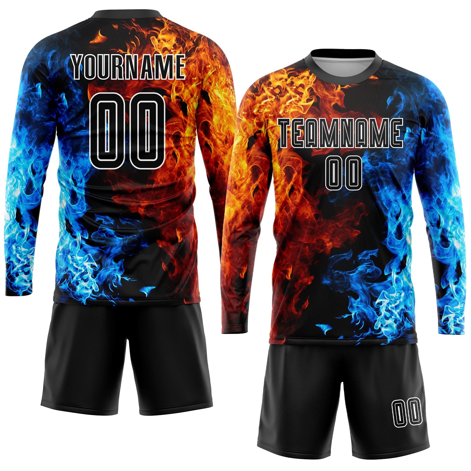 black-white-flame-figure-generic-brandless-football-kit