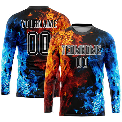 black-white-flame-figure-generic-brandless-football-kit