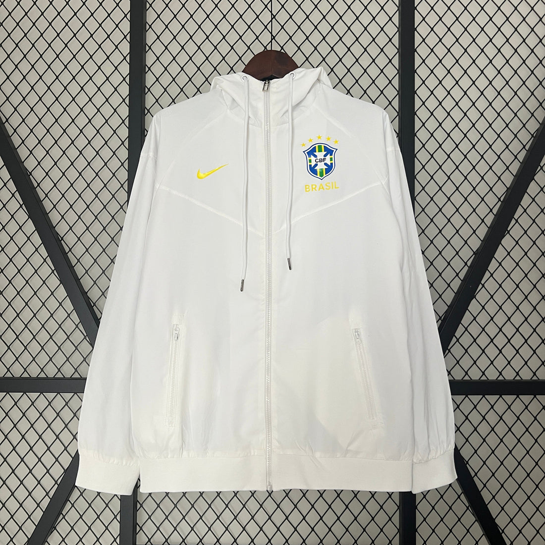 brazil soccer windbreaker white