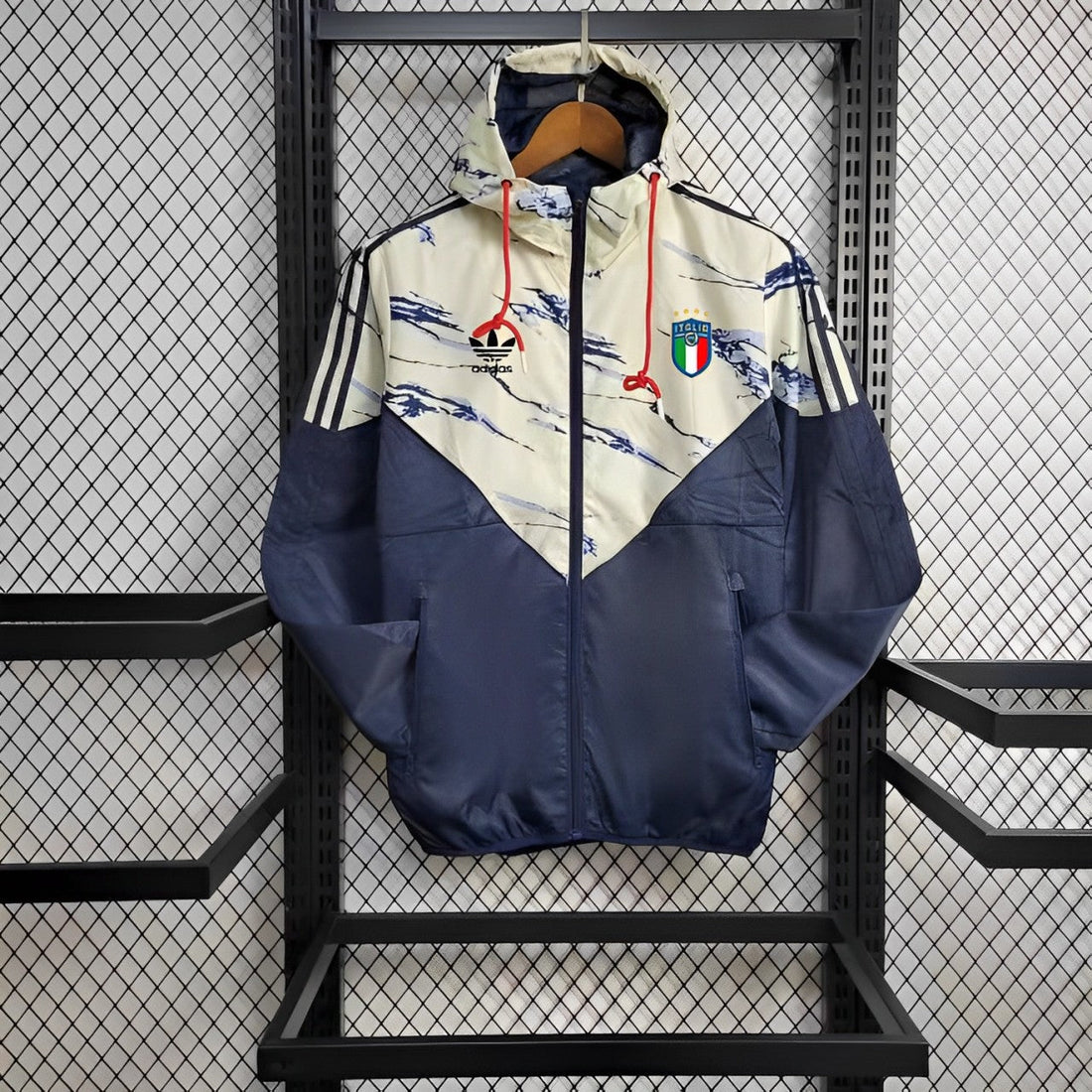 italy soccer windbreaker navy