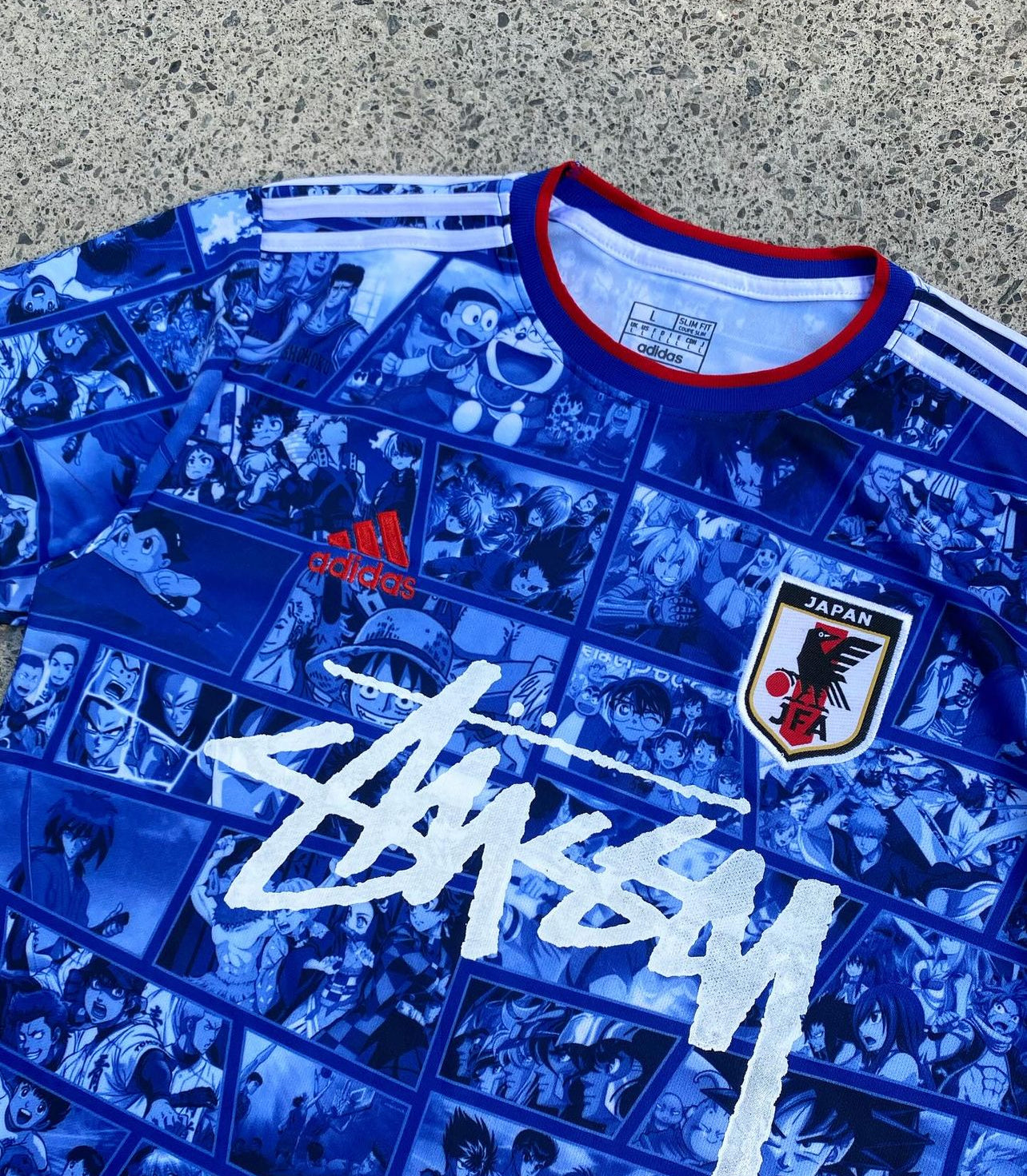 japan anime x stussy soccer jersey special edition1