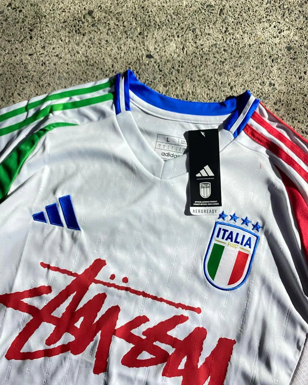 maillot stussy edition italie rouge