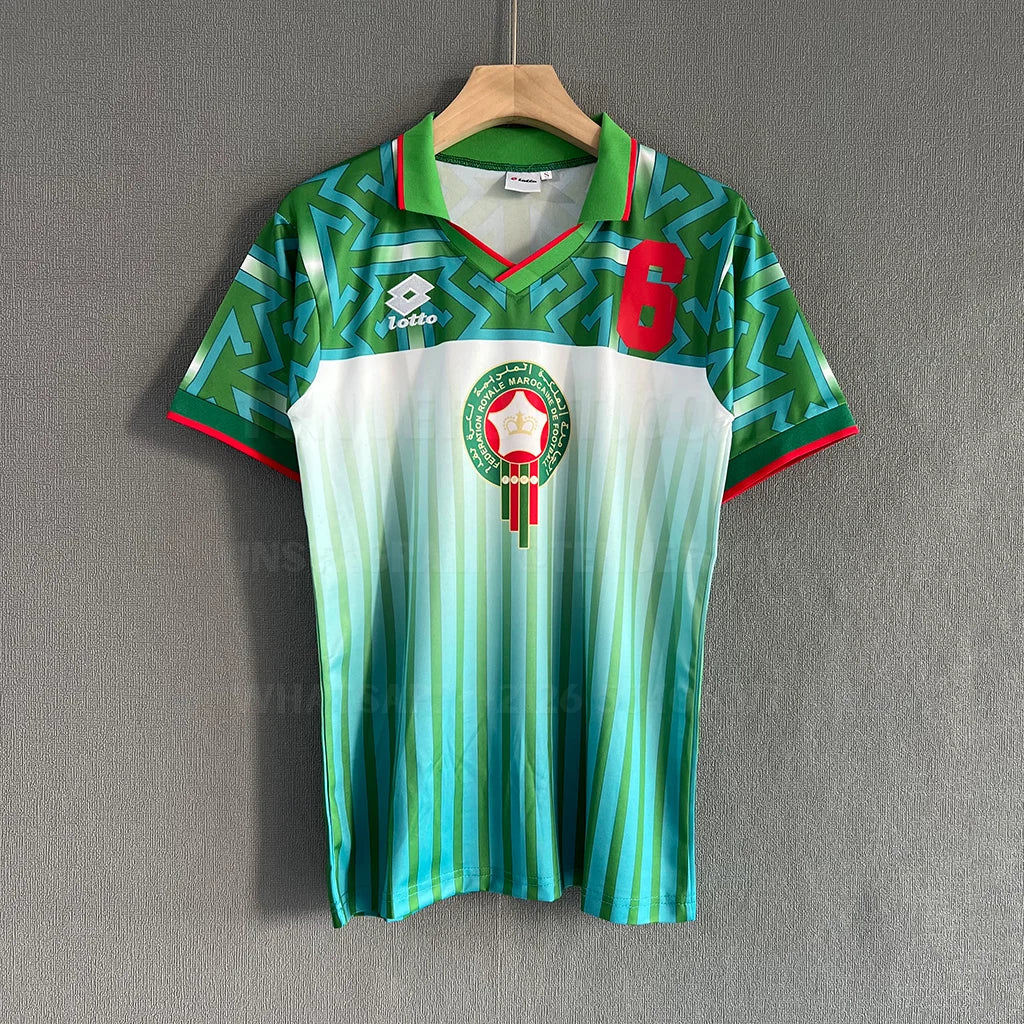 Morocco Retro 94 Away football Kit shirt soccer jersey t shirt from the front