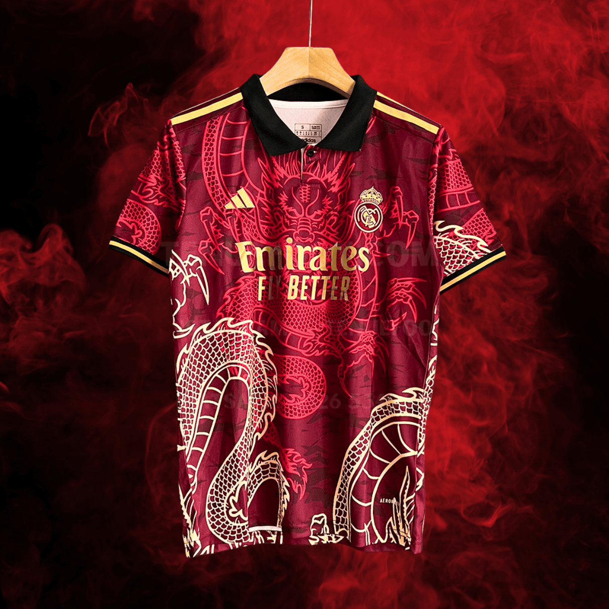 real madrid dragon de fuego red shirt