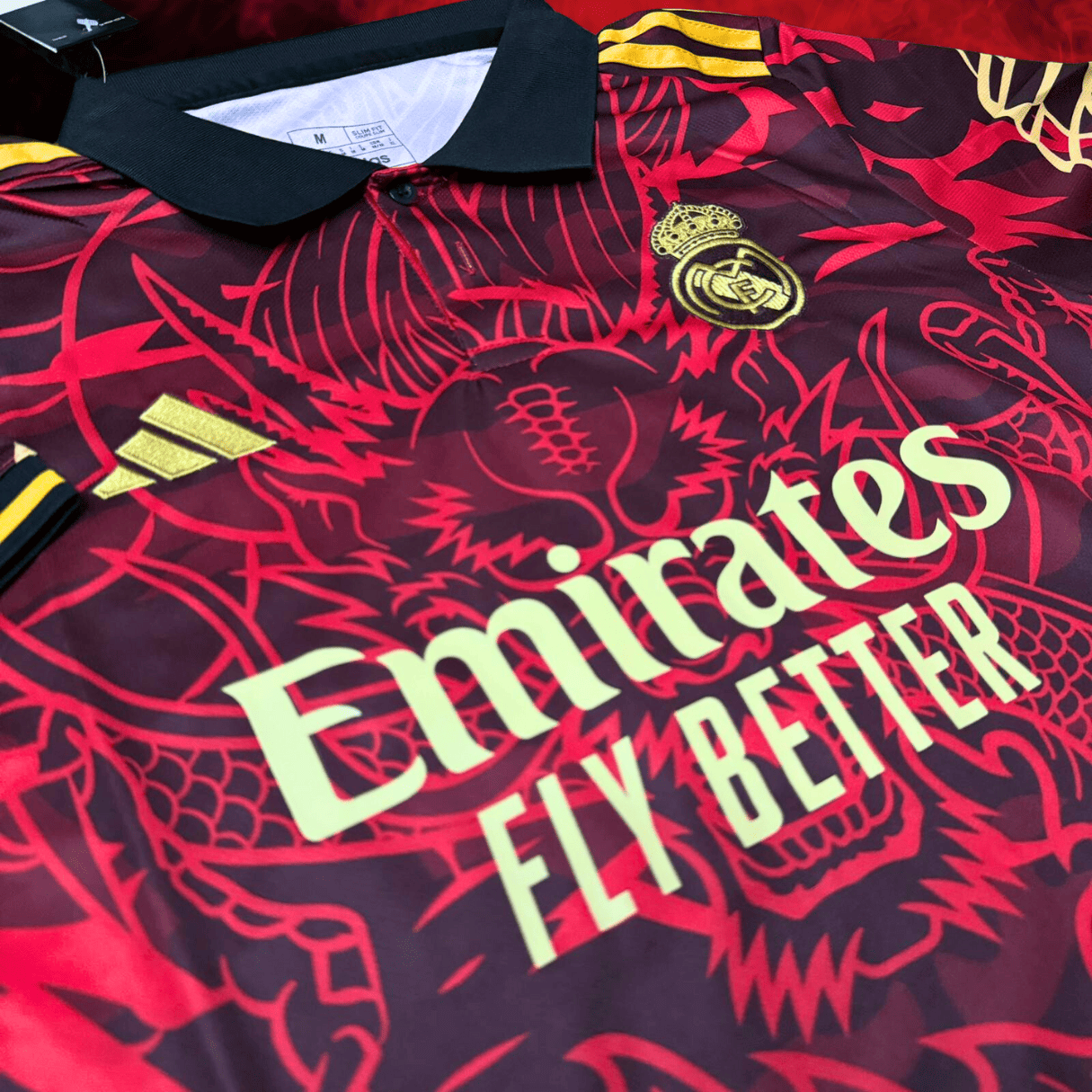 real madrid dragon de fuego red shirt