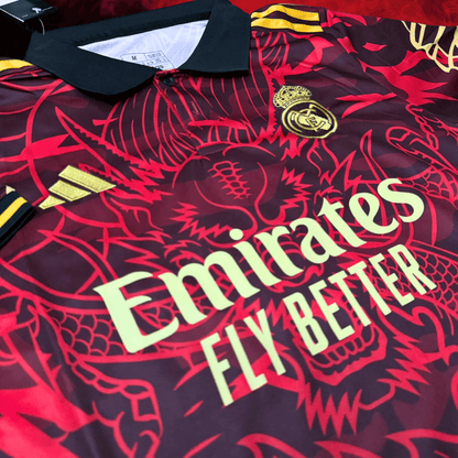 real madrid dragon de fuego red shirt