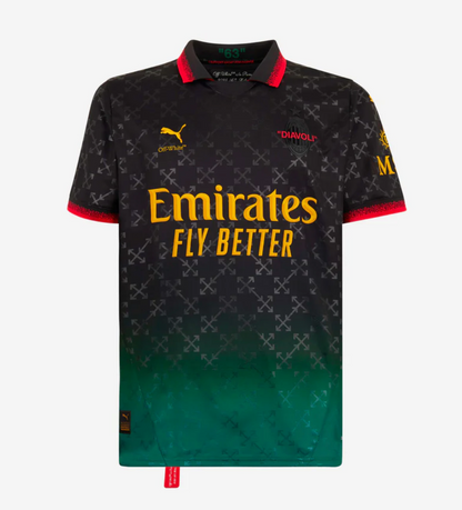 AC Milan Off White Jersey   Black 2024 25