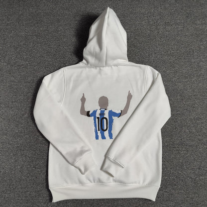 argentina messi soccer hoodie white