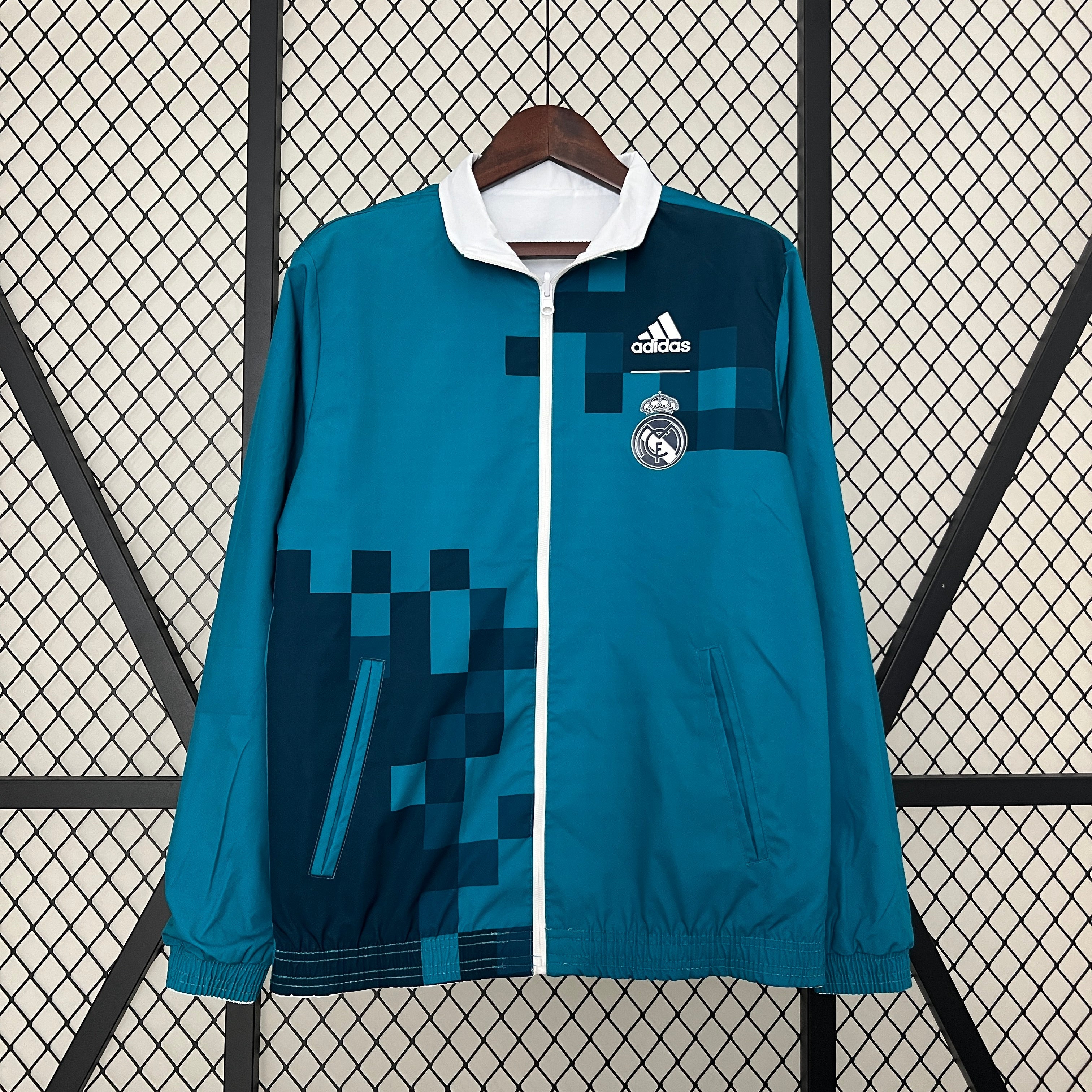 real madrid reversible soccer windbreaker