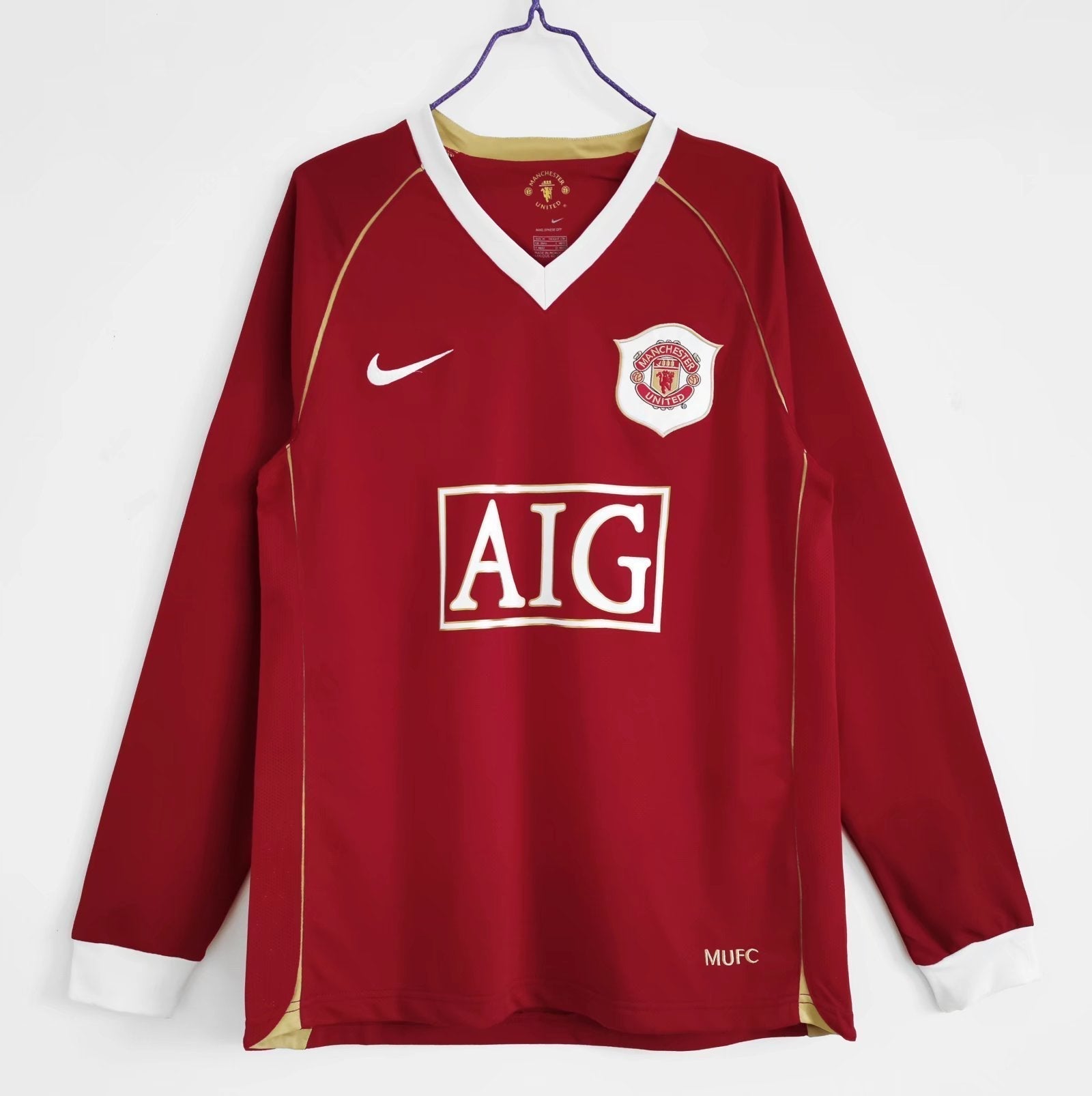 manchester united retro jersey 2006 2007 long sleeve home