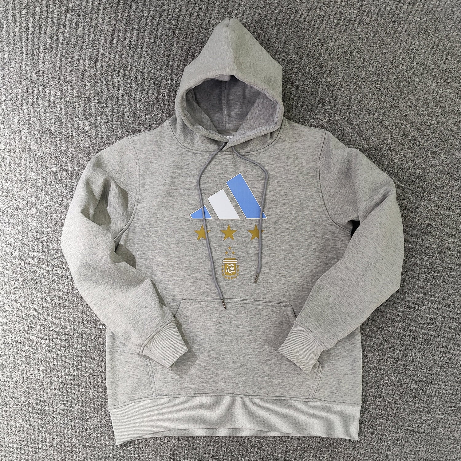 argentina signed messi soccer hoodie grey