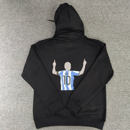 argentina messi soccer hoodie black