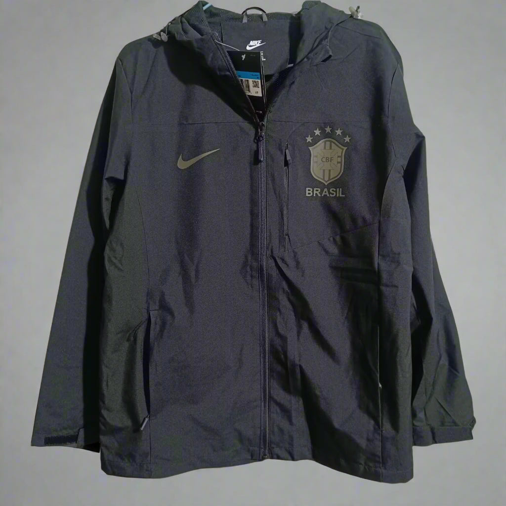 brazil soccer windbreaker black