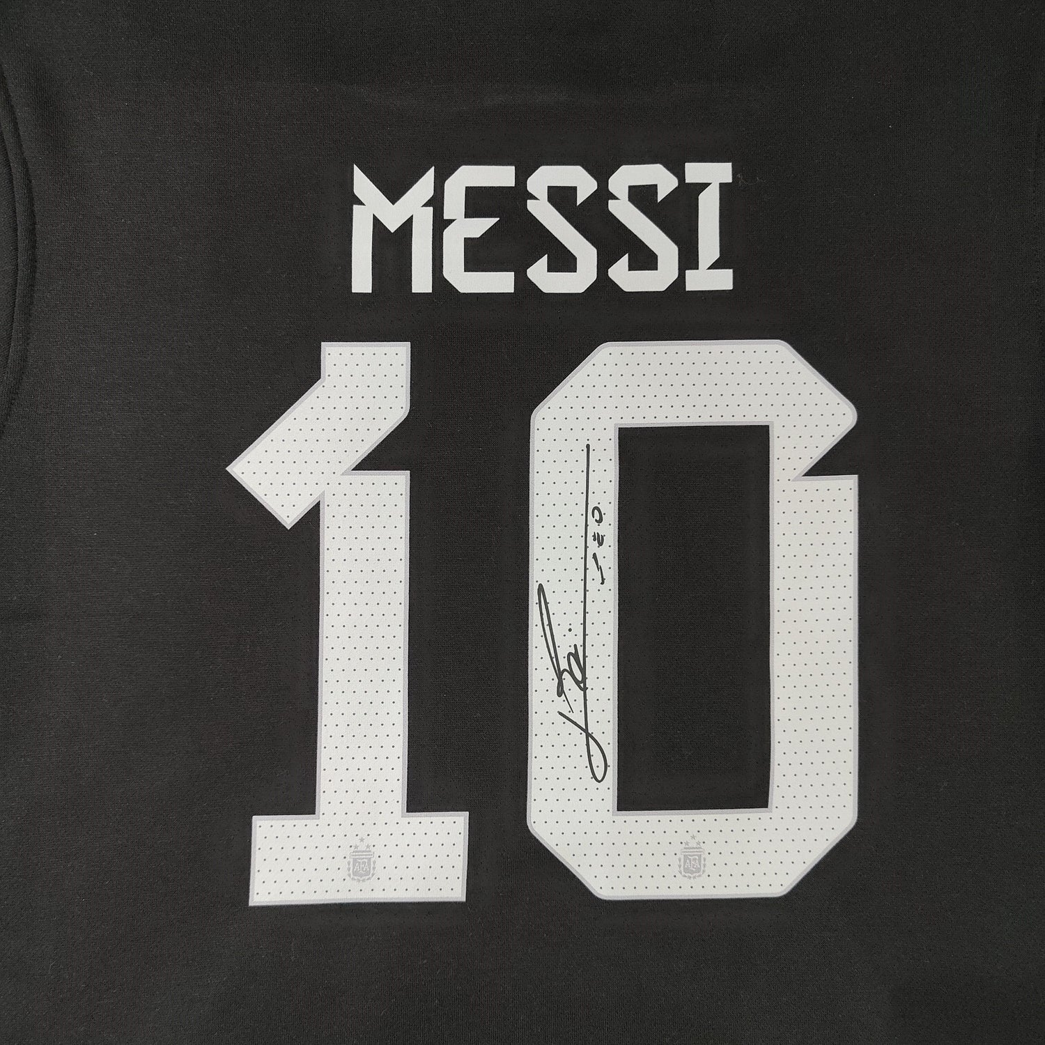 argentina signed messi soccer hoodie black