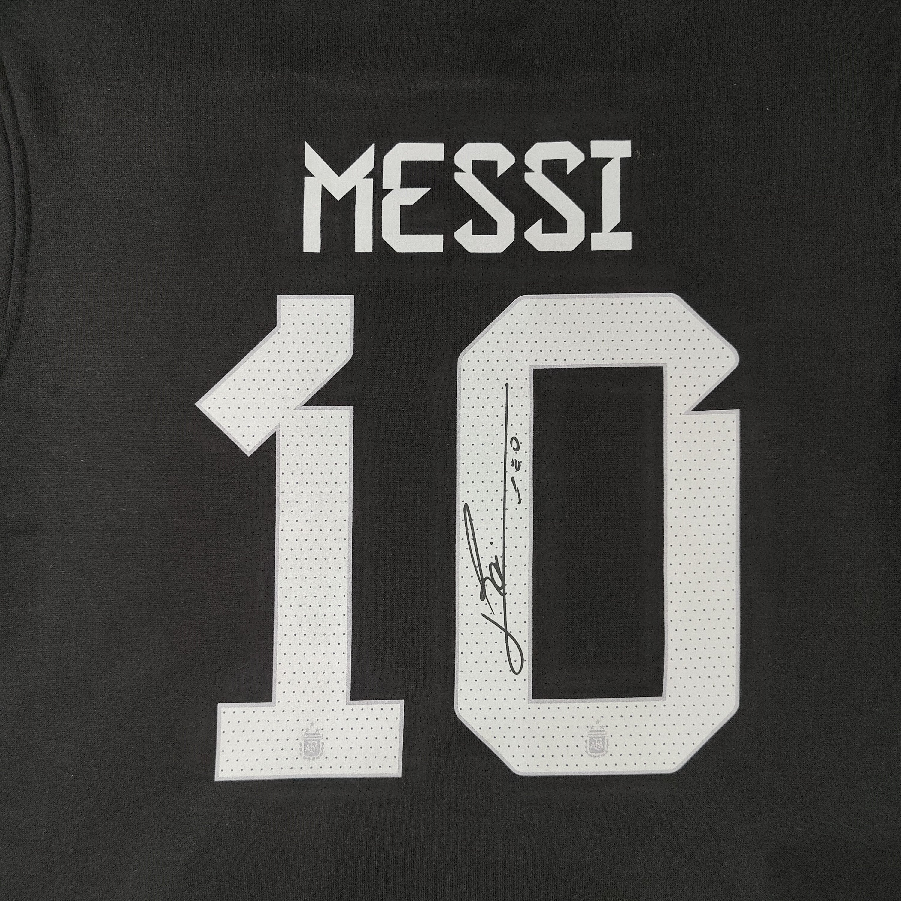argentina signed messi soccer hoodie black