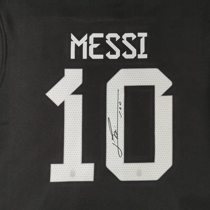 argentina signed messi soccer hoodie black